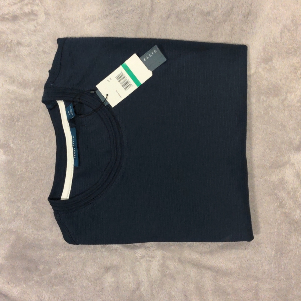 NWT Perry Ellis textured knit t-shirt L